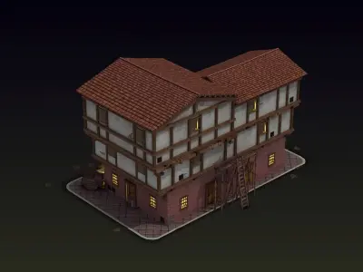 Small Ancient Apartment Low-poly 3D model