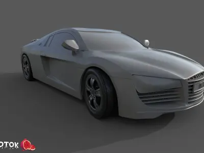Audi2008 audi sports car Free low-poly 3D model