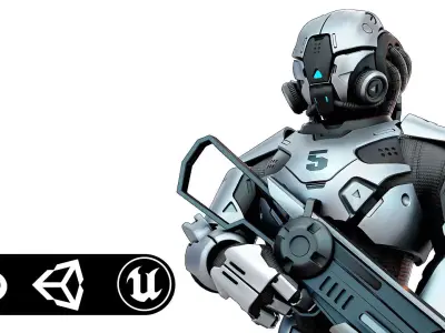 CYBORG SOLDIER RX-200 Rigged for Unreal Engine - Unity - MIXAMO 3D model