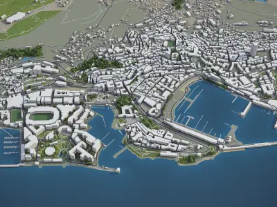 Monaco - city and surroundings 3D model