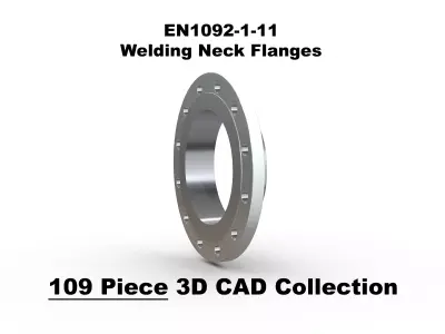 EN1092-1-11 Welding Neck Flanges 3D model