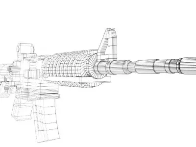 M4A1 Assault Rifle Low-poly 3D model