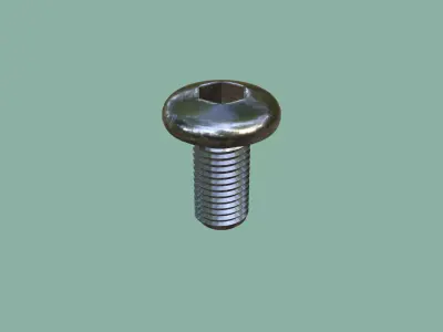 Steel Stained M8 Bolt Allen Pan Head 3D Model 3D model