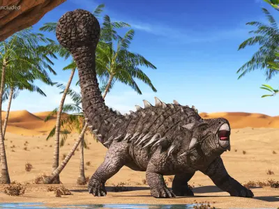 Ankylosaurus from Desert Habitats Rigged for Cinema 4D 3D model