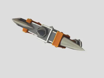 Fantasy Battle Axe 3D Model PBR Textured Game Asset Low-poly 3D model