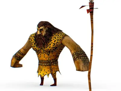 Low Poly Cartoon Creature Hunter Low-poly 3D model