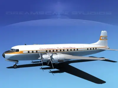 Douglas DC-7C Carribean Charter 3D model