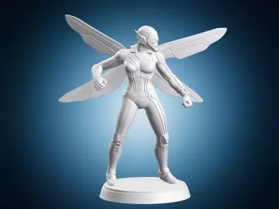 The Wasp Marvel Superhero Miniature Statue 3D print model