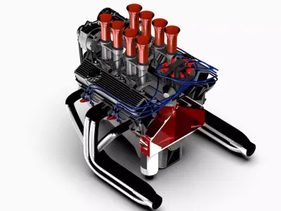 Chevy Small Block V8 Engine Low-poly 3D model