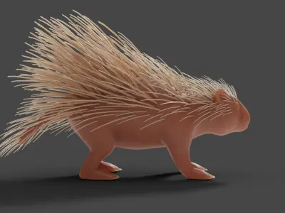 3D Porcupine Sculpture Model 3D model