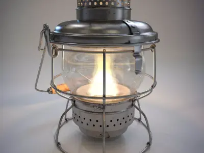 Antique Kerosene Lantern 3D model