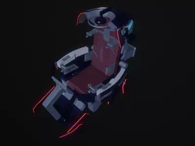 Dark Unicorn Cockpit  Low-poly 3D model