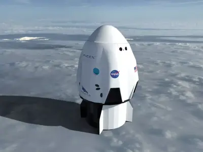 SpaceX - Rocket Dragon Falcon 9 Low-poly 3D model