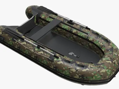 Boat inflatable 02 camouflage 3D model