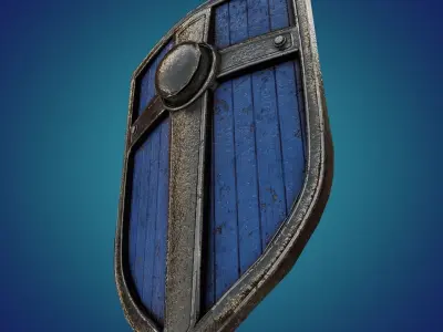 Stylized shield PBR Game ready Low-poly 3D model