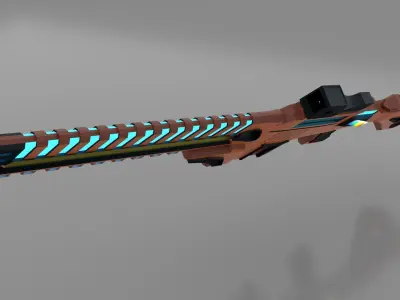 Sci Fi Gun Game Ready Low-poly 3D model