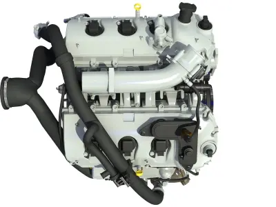 Turbocharged Direct Injection Gasoline Engine 3D model