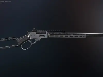 Marlin model 1895 SBL and Textures Low-poly 3D model