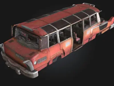 Retro Futuristic Bus A Vision of Tomorrow from the Past 3D model