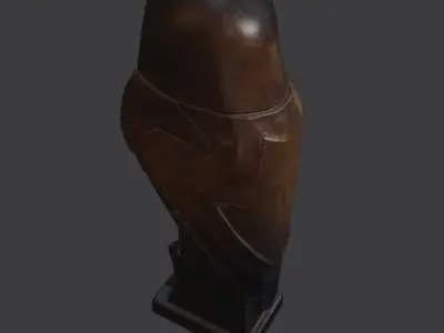 Owl Wood Statue Game Ready PBR Free low-poly 3D model