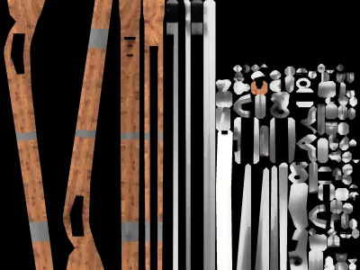 FRENCH MUSKET Low Poly 3D model