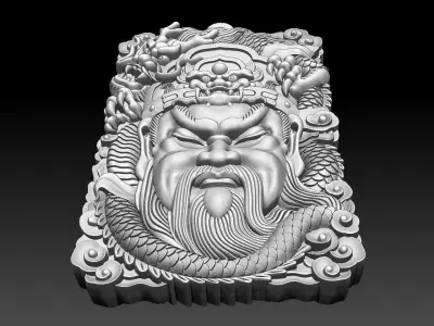 HM Guangong Dragon Keychain 3D print model