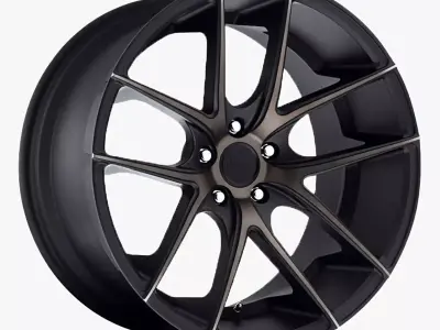 Niche Targa Wheel Offset Matte Black With Tinted Face Accents 3D model