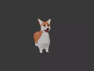 Low poly corgi Free low-poly 3D model