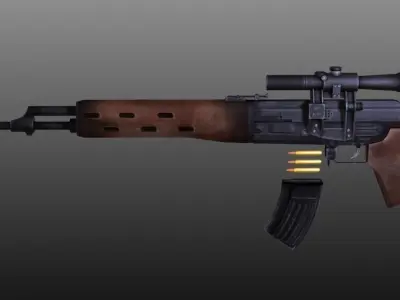 Sniper Rifle Free low-poly 3D model