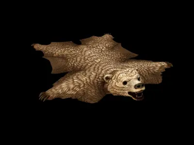 Bear Rug - PBR - Textured Low-poly 3D model