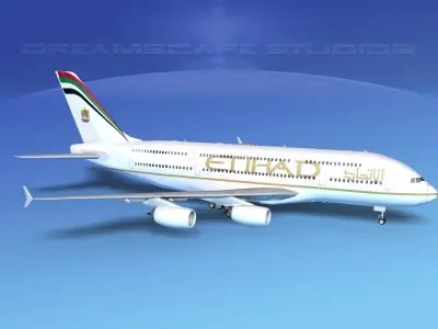 Airbus A380-800 Etihad Airways 3D model