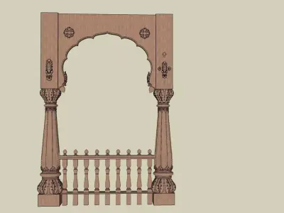 indian jodhpuri stone arch 3D model
