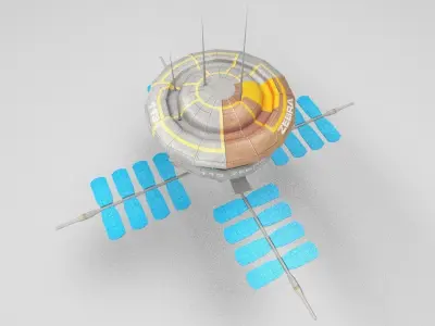 Zebra Station Low-poly 3D model