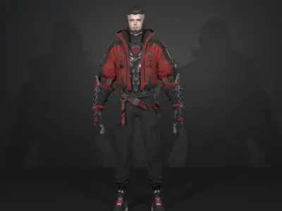 cyberpunk fighter 3D model