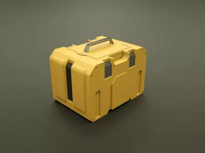 Futuristic crates hard surface realistic 3D model