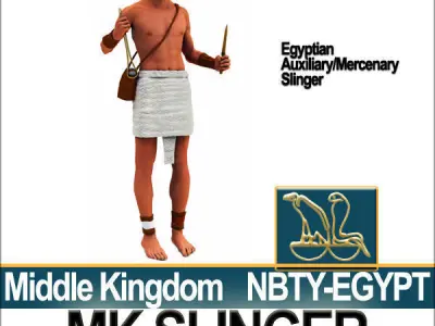Ancient Egypt Soldier Props Slinger Poser Daz 3D model