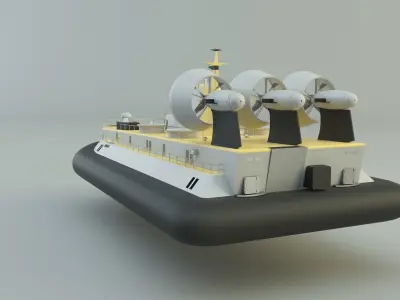 zubr russian hovercraft armed vehicle 3D model