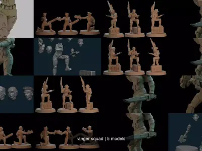 ranger squad 3D Model Pack