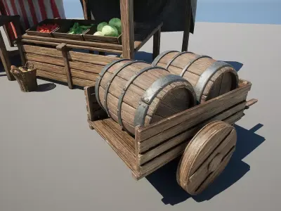 Medieval Market Props Free 3D model