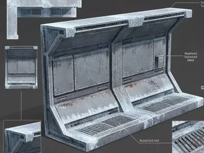 Frozen Research Lab Modular Environment Props Pack  Low-poly 3D model