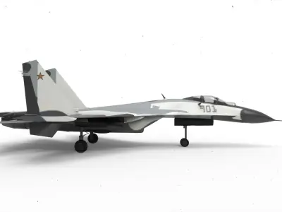 Sukhoi su-35 camouflage 3D model