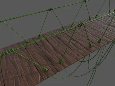 Cartoon Wooden Bridge 3D model