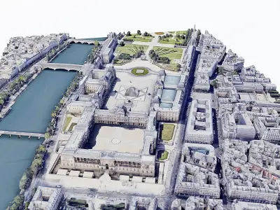 The Louvre - Museum Low-poly 3D model