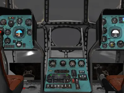 Rescue helicopter Low-poly 3D model