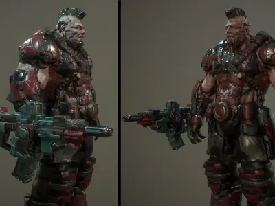 Armored Trooper Low-poly 3D model