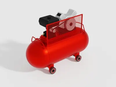 Air Compressor Low-poly 3D model