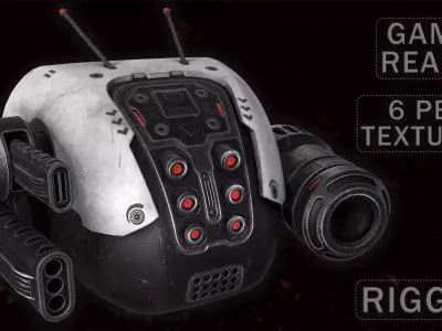 Sci-fi Tactical Drone Low-poly 3D model