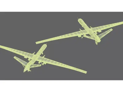 Inspection and Strike Integrated Drone Low-poly 3D model