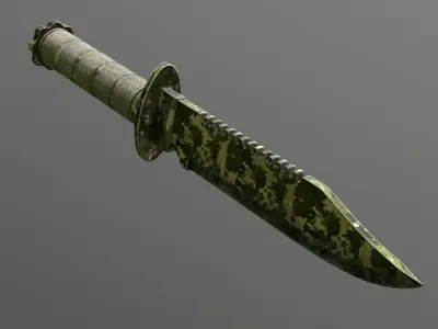 Survival Knife Low-poly 3D model