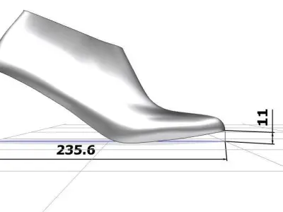 75mm Heel Last Low-poly 3D model